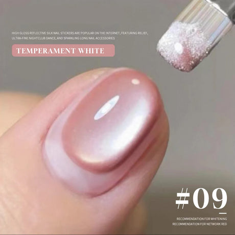 MN 1-20pcs 12ML Pink Gold Cat Eye Ocean Bubble Glass Beads Cat Eye Gel Nail Polish Blue Nails UV Light Nails Green Nails