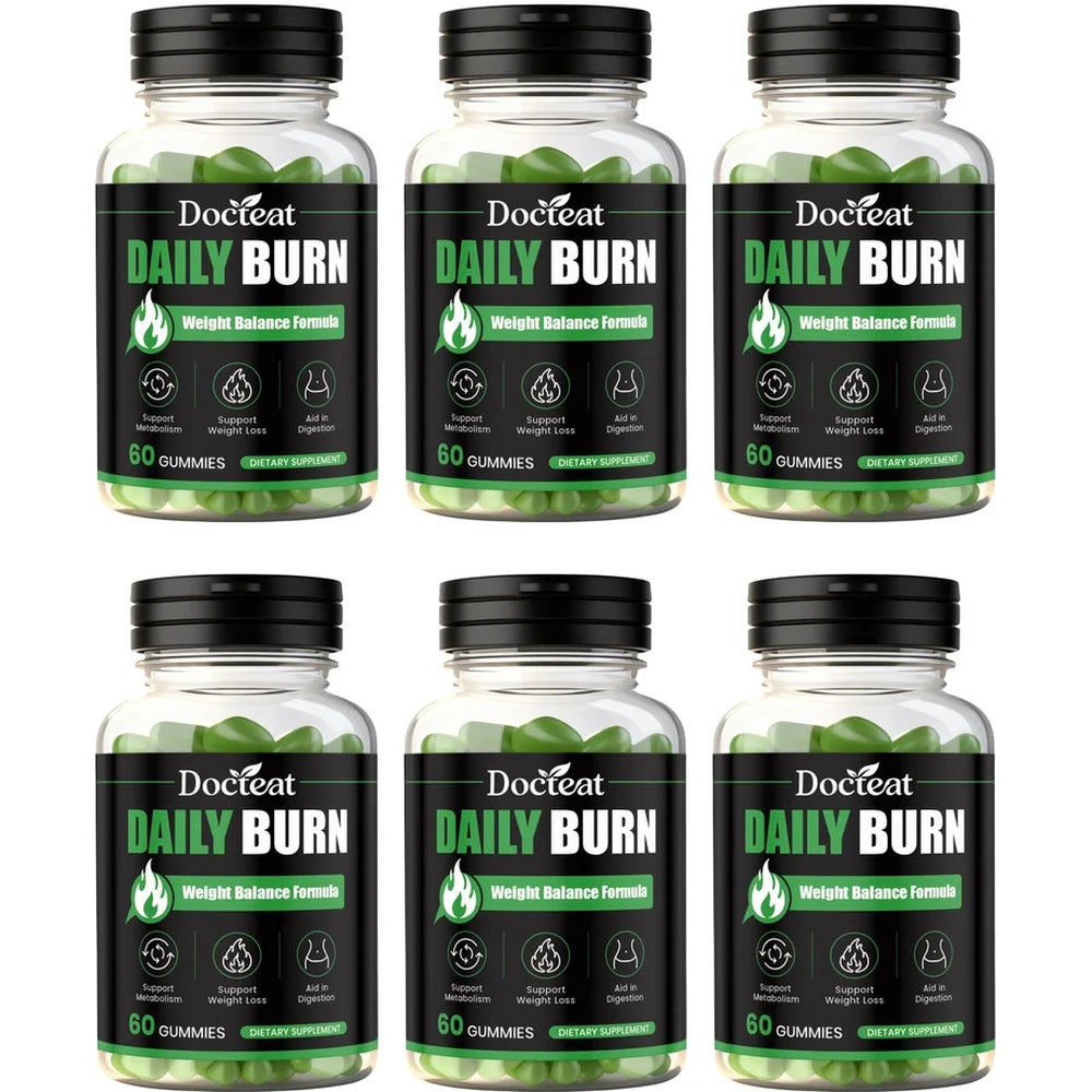 Docteat Daily Burn Gummies, Weight Balance, Metabolic Support, Digestive Comfort, Antioxidant, Energy & Vitality - 60 Count
