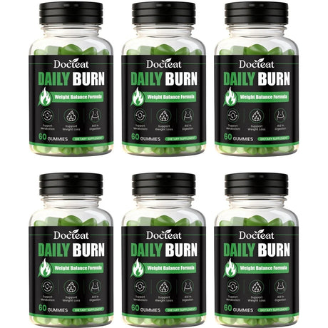 Docteat Daily Burn Gummies, Weight Balance, Metabolic Support, Digestive Comfort, Antioxidant, Energy & Vitality - 60 Count