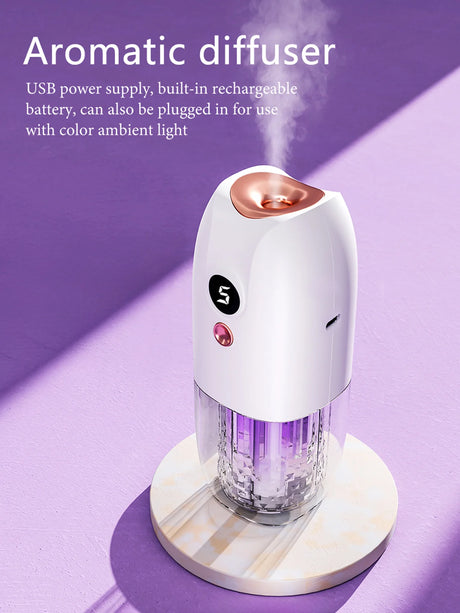 Multi-functional rechargeable portable aroma diffuser essential oil diffuser timer air freshener car home living room bathroom