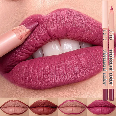 8 Colors Waterproof Lip Liner Pencil Long Lasting Sexy Dark Red Pink Matte Lipstick Pencil Natural Lipliner Pen Red Contour Tint