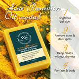 WK JALY Turmeric Lightening Soap Bar, Anti Acne, Dark Spots, With Hyaluronic Acid, Even Skin Tone, For All Skin Types