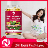 Daily Women's Multivitamin - Super Vitamins (A B C D E K) + Iron + Zinc + Organic Non-GMO Ingredients - Women's Multivitamin