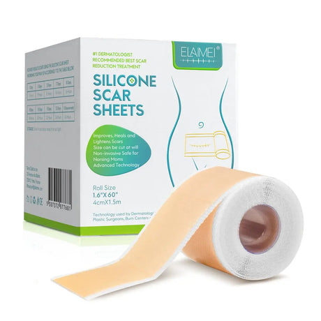 4cm X 150cm Silicone Scar Sheets , 1 Roll Self-Adhesive Scar Cover Tape Skin Care Waterproof and Breathable Scar Patch