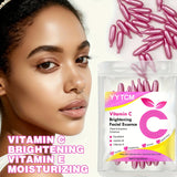 Vitamin C Skin-Brightening and Moisturizing Capsule Essence, Hydrates and Smooths the Skin, Contains Plant-Based Squalane, Vitamin E, Magnolia Oil, and Jojoba Seed Oil for Deep Hydration and Skin Brightening Essence (0.4Gx30