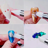 1/5pcs Double Head Silicone Nail Art Dotting Pen Rhinestone Gem Picker Wax Pencil Nail Dotting Tools Polishing Drawing Nail Tool