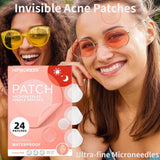 24PCS Microneedle AcnePatch Painlessly Penetrate Acne Patches Blemishes Pimples Covering Patch Daily Unisex Skincare