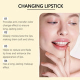 Color Changing Lip Balm Shimmer & Gold Foil Nourishing Lipstick Moisturizing pH Reactive Tinted Lip Gloss for Soft Pink Lips