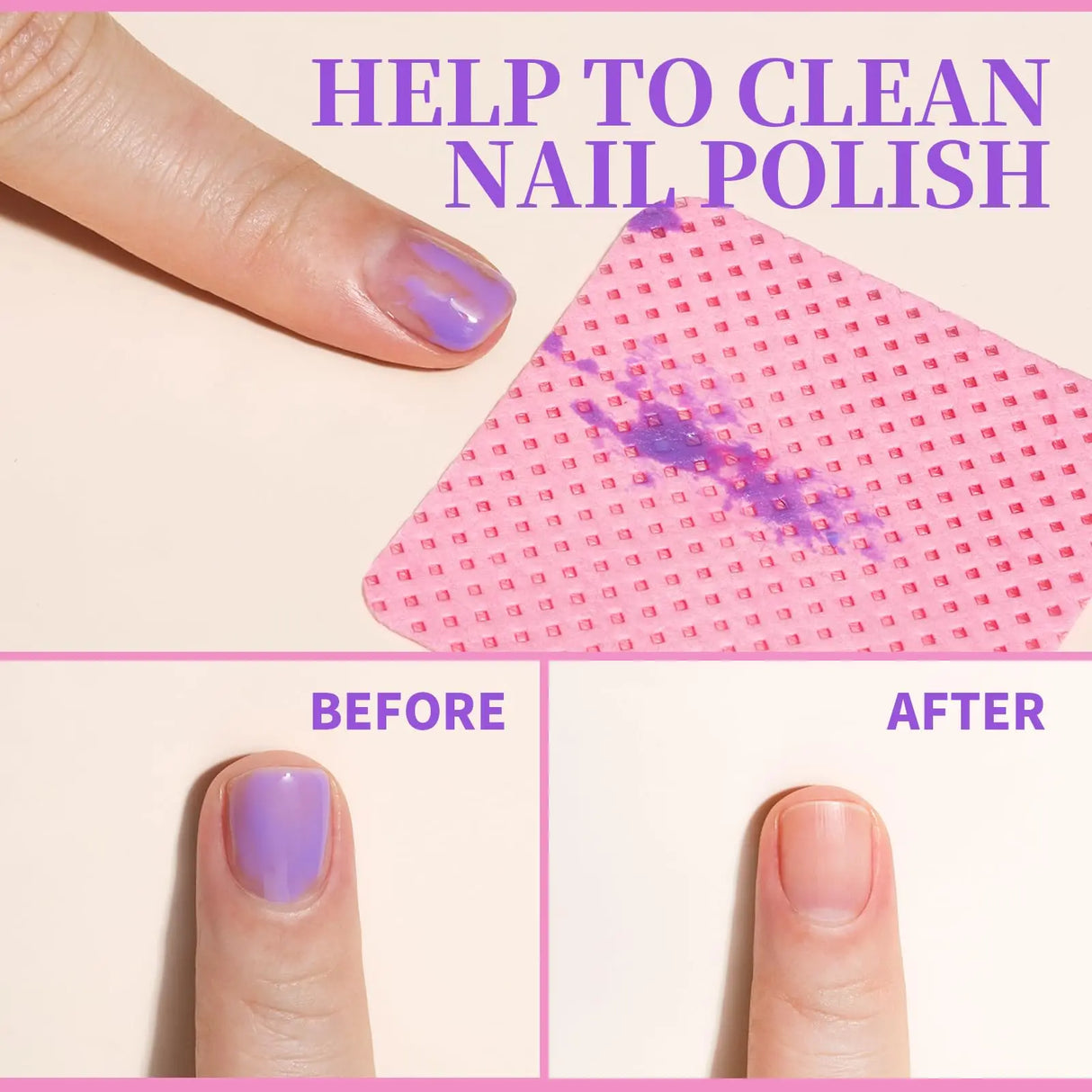 200Pcs Lint Free Nail Wipes Eyelash Glue Wipes Nail Polish Remover Pads Gel Nail Cleansing Wipes Suitable for Home or Salon Use