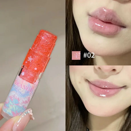 Fruit Jelly Shimmer Color-Change Lip Balm Hydrating Moisturizer Tinted Lip Care for Plump Juicy Lips Water Gloss Lipstick Makeup