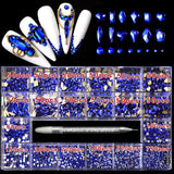 21 grid nail art diamond flat bottom glass diamond multi-style special-shaped diamond shiny nail rhinestone DIY nail art jewelry