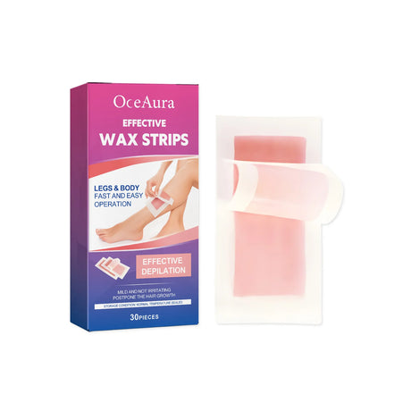 OceAura Hair Removal Wax Strips for Legs and Body Hair Growth Postponement Easy Operation Non-Irritating Depilatory Wax Strips