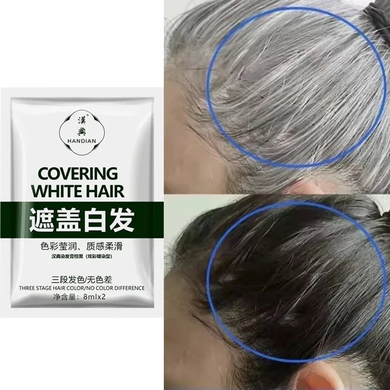 Herbal Anti-grey Treatment Hair Dye Shampoo White To Black Permanent Repair Natural Color Nourish Scalp Hair Care Products