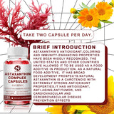 Astaxanthin Complex Capsules 12mg for Brain, Heart, Joint Bone, Eye, Skin, Immune System Health