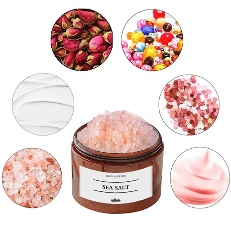 Bath Salt Storage Container Reusable Amber Hair Mask Sea Salt Body Scrub Dispenser Box Bathroom Shower Salt Case