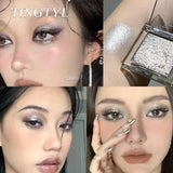 Dream Glittering Purple Eyeshadow Matte/Pearlescent Highlighter Makeup Monochrome Glossy Shiny Smoky Grey Eye Shadow Palette