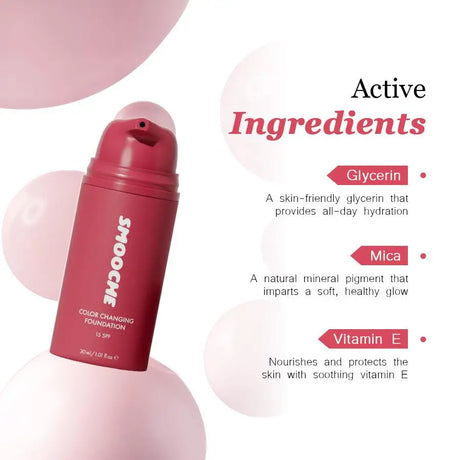 Smooche Original Concealer Facial Base Makeup Glycerin VitaminE Natural Herbal Liquid Foundation Brand Color Changing Foundation