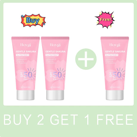 Cherry Blossom Sunscreen Cream Spf 50+ Long-Lasting Anti UV Anti-Aging Anti Oxidant Oil Control Non-greasy Waterproof Sunblock