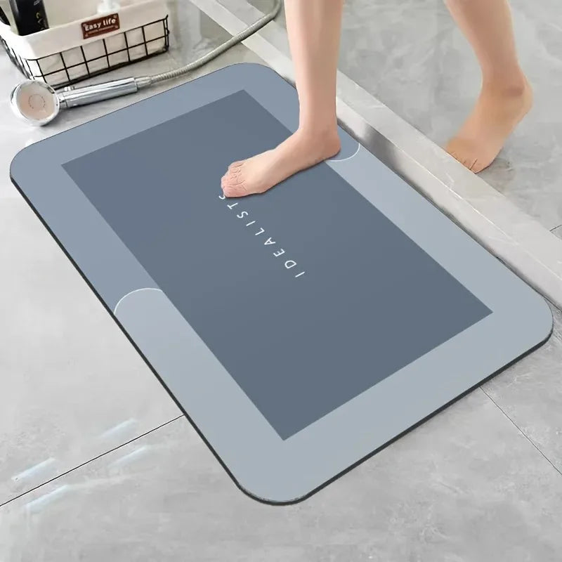 Diatomaceous Earth Bath Mat Super Absorbent Non Slip Fast Drying Soft Floor Mat for Bathroom Shower Laundry Bedroom Kitchen RV