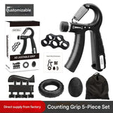 Hand Grip Strengthener Kit Adjustable Counting Gripper Finger Trainer Silicone Grip Ring Wrist Forearm Exercise Fitness Rehabilitation Set Finger Exerciser Wrist Recovery Trainer For Arthritis Carpal Tunnel Muscle Strength Tr