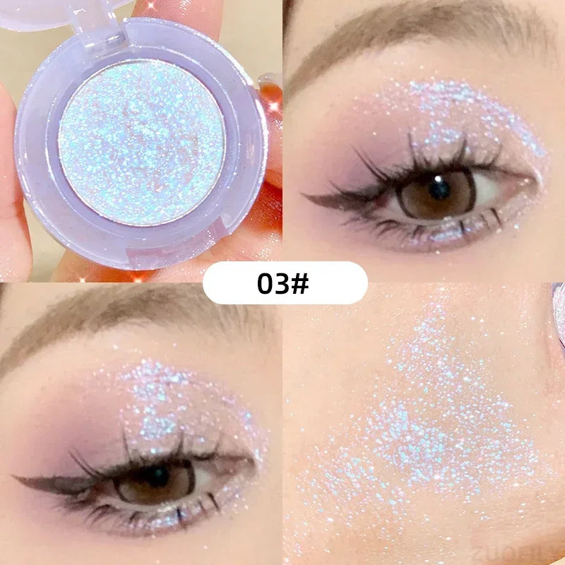 Monochrome Glitter Eyeshadow Pearlescent Highlighter Powder Makeup Diamond Eye Shadow Palette Bright Shiny Eye Makeup Cosmetics