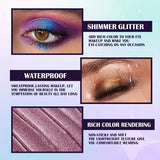 13-Shade Waterproof Liquid Eyeshadow Palette - High Shine  Long-Lasting & Smudge-Proof Makeup Set for Glamourous Looks glitter