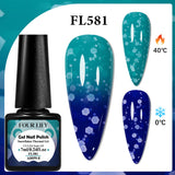 FOUR LILY 7ml Thermal Nail Gel Polish 3 Colors Changing Semi Permanent Soak Off UV/LED Nail Supplies Gel for Manicure Design