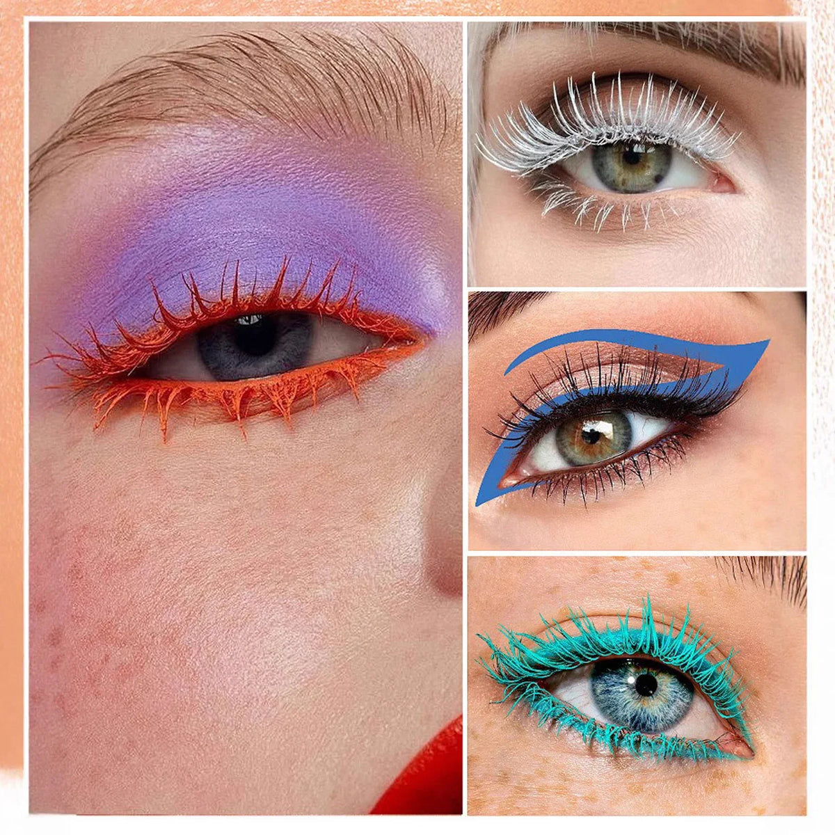 Colorful Slender Mascara Waterproof Fast Drying Curling Eyelashes Multicolor Lashes Makeup Long Lasting Blue Green Cosmetics