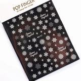 Sliver Bronzing 3D Christmas Nail Art Decoration Sticker Sparkly White Colorful Glitter Geometry Snowflake Winter Slider Foil