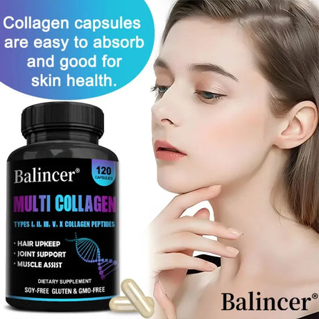 Multi Collagen Peptides Capsules - Supports Skin, Hair, Joint Health, Promote Collagen Production, Delay Aging,Enhances Immunity