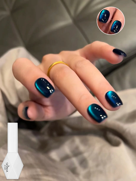 WS Black Glass Cat Magnetic Gel Nail Polish Punk Style Nail Art Manicure Varnis Semi Permanent Gel for Winter Nail Supplies
