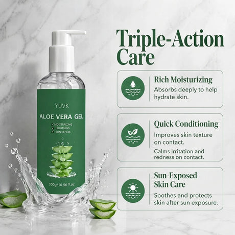 YUVK Aloe Vera Gel for Hydration and Moisture 300G
