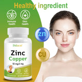 Zinc + Copper Capsules - Support Healthy Skin and Immune System, Increase Vitality, Skin Care