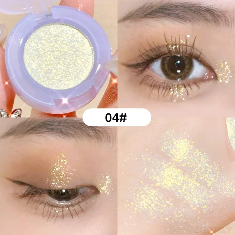 Monochrome Glitter Eyeshadow Pearlescent Highlighter Powder Makeup Diamond Eye Shadow Palette Bright Shiny Eye Makeup Cosmetics