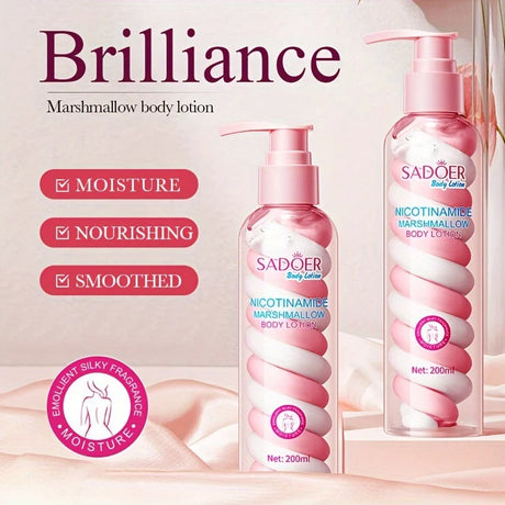 200ml(6.76fl.oz) Niacinamide Marshmallow Beauty Body Lotion, Moisturizing And Nourishing Skin, Restore Soft And Delicate, Moist