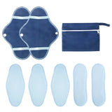 AIO 8Pcs/ Set Reusable Washable Cloth Menstrual Pads Soft Panty Liners with Wet Bag Leak-proof  Daily-Night Use Sanitary Napkins