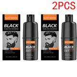 East Moon Men's Black Hair Dye Shampoo Fast Coloring Removal White Gray Hair Long Lasting Nourishing Natural Beard Dye Shampoo
