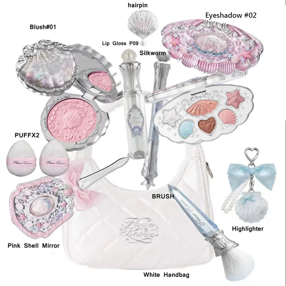 Flowerknows Makeup Set All In Flower Knows Little Angel Highlighter Powder Blush Strawberry Rococo Lip Gloss Perfume Kit