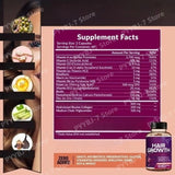 Biotin Collagen Hair Growth Supplement with Vitamins A C D3 E B12 Zinc Supports hair wellness appearance for Women