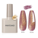 MAYCHAO Gel Nail Polish 12ML Full Coverage Base Top Coat Soak Off Gel Polish UV LED Gel Semi Permanent Varnishes Design Nail Art