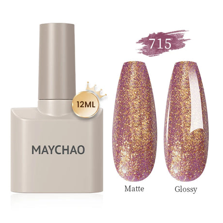 MAYCHAO Gel Nail Polish 12ML Full Coverage Base Top Coat Soak Off Gel Polish UV LED Gel Semi Permanent Varnishes Design Nail Art