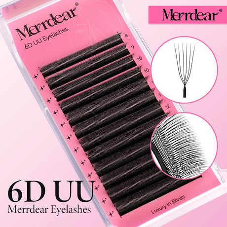 Merrdear C/D U-Shaped 2D/3D/4D/5D/6D Mix 8-15MM False Eyelashes Professional Handmade Natural Volume Lashes Supplies