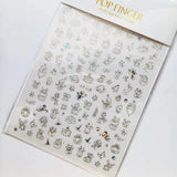 Sliver Bronzing 3D Christmas Nail Art Decoration Sticker Sparkly White Colorful Glitter Geometry Snowflake Winter Slider Foil