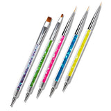 5Pcs Nails Art Dotting Pen Nails Brushes For Nails Art Accessories Tools Kits Nail Supplies For Professionals Manicure Set