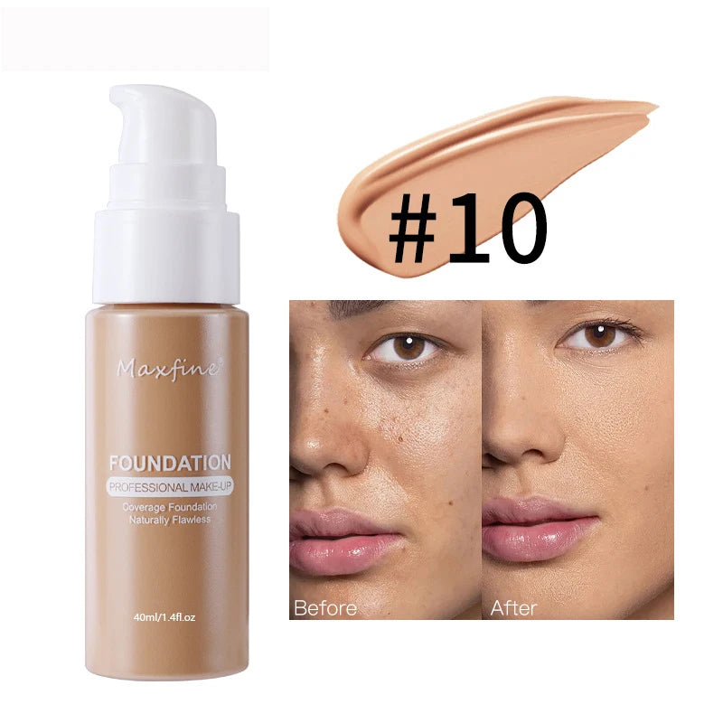 1PCS 12 Color Liquid Foundation Powder Is Light And Delicate Moisturizing High Coverage Easy To Apply And Long Lasting