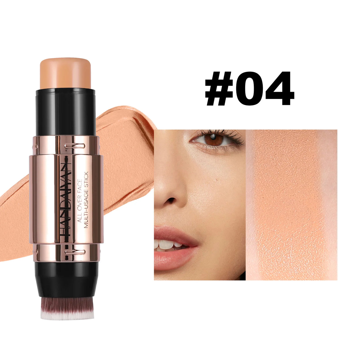 Double Head Highlighter Stick Contour Stick Waterproof Natural Silky Smooth Face Contouring for Nose Shadow With Makeup Brushes