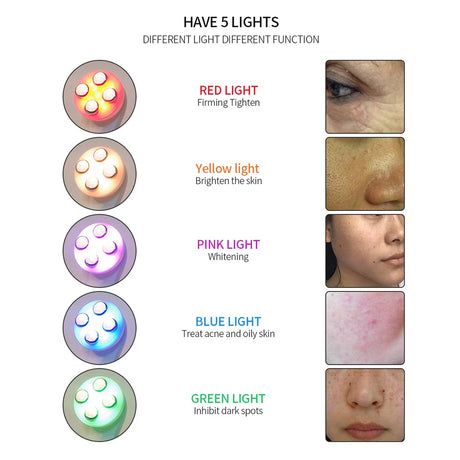 5 In 1 Home Facial Beauty Device Mesotherapy Electroporation RF Radio Frequency Facial LED Photon Skin Care Beauty Device Face Lifting Tighten