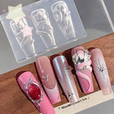 1/3 Pcs 3D Snake Nail Silicone Carving Mold DIY Decoration Art Beauty Charm Template UV Gel Manicure Supplies