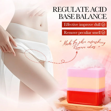 Strawberry Intimate, Soft, And Tender Cleaning Soap, Moisturizing Fragrance Handmade Soap For Women, Contains Bubble Net