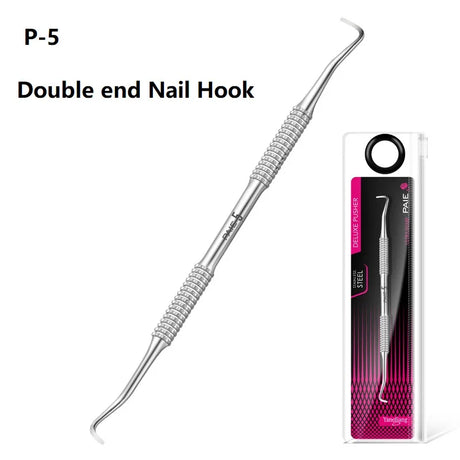 Quality Steel Hook Type Cuticle Pusher Nail Polish Remover Nail Gel Scraper Pedicure Pusher Manicure Podiatry Nail Art Tool
